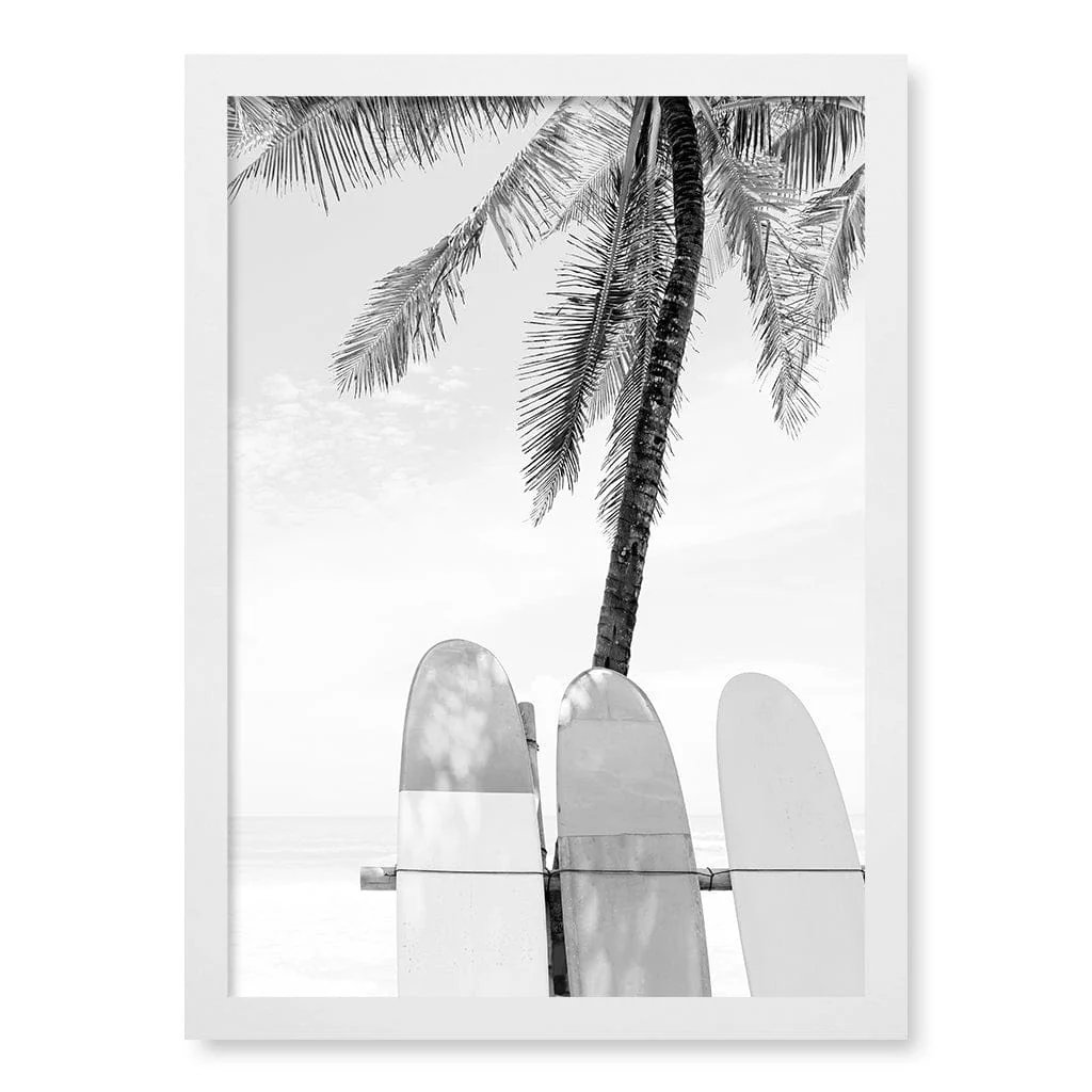 Surfboard Rack 2 B&W Wall Art Print - Image 17