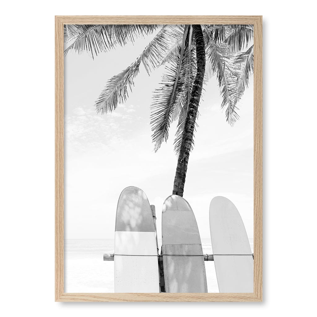 Surfboard Rack 2 B&W Wall Art Print - Image 23