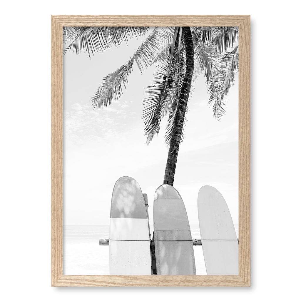 Surfboard Rack 2 B&W Wall Art Print - Image 24