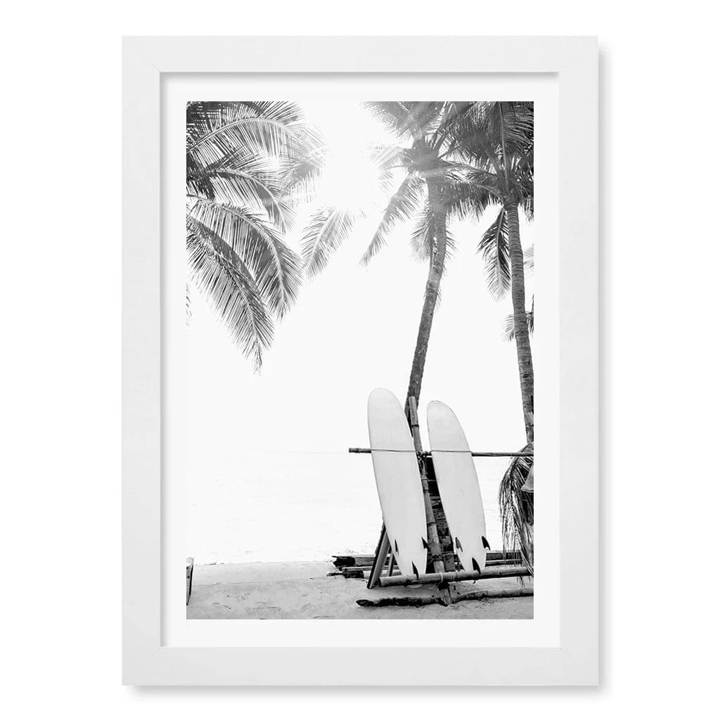 Surfboard Sunrise B&W Wall Art Print - Image 14