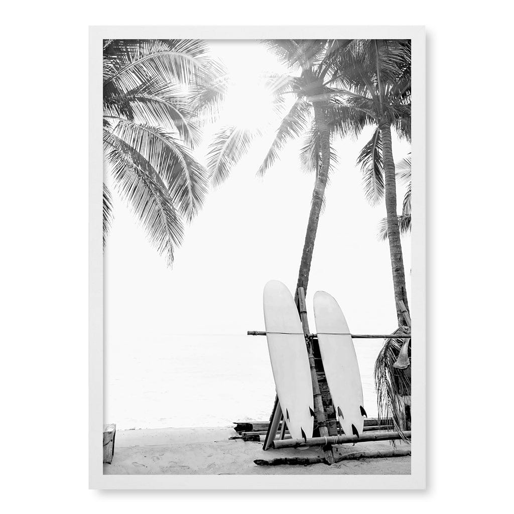Surfboard Sunrise B&W Wall Art Print - Image 16