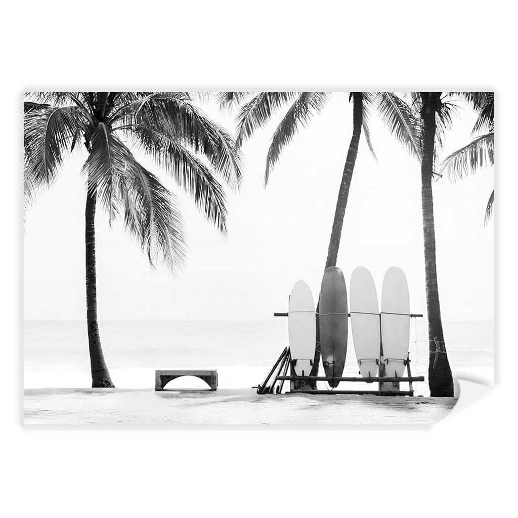 Surfboards & Palms B&W Wall Art Print - Image 10