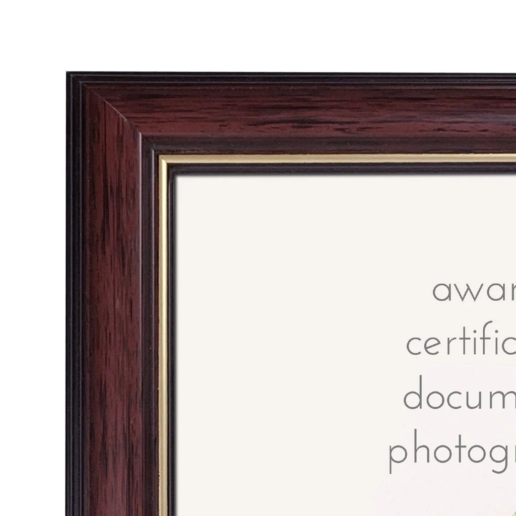 Traditional Burgundy Gold Certificate Picture Frame - Image 3
