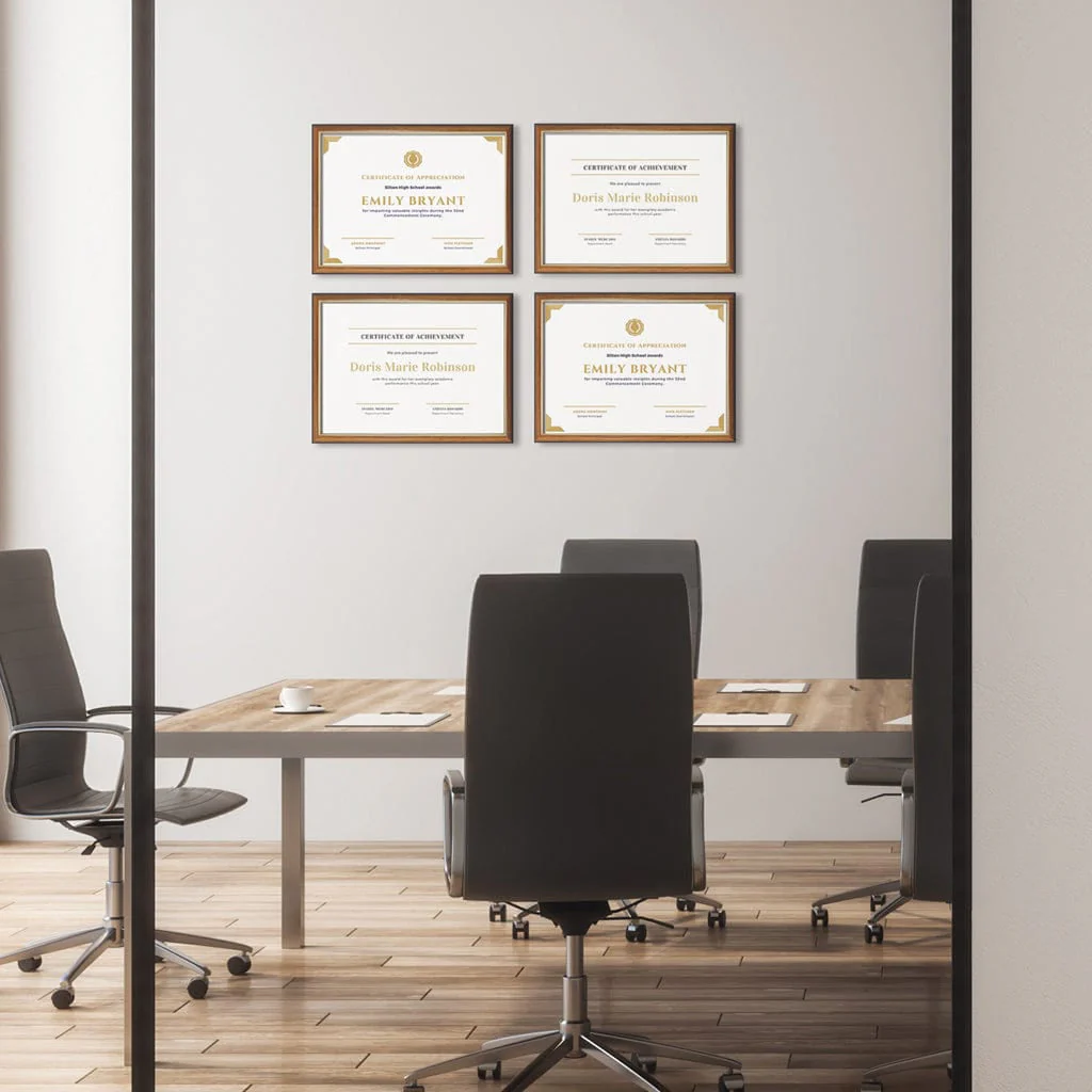 Traditional Walnut Gold Certificate Picture Frame - Image 5