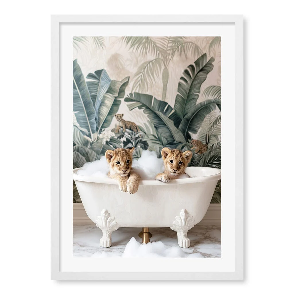 Tropical Lion Bath Wall Art Print by Niky Rahner - Image 6