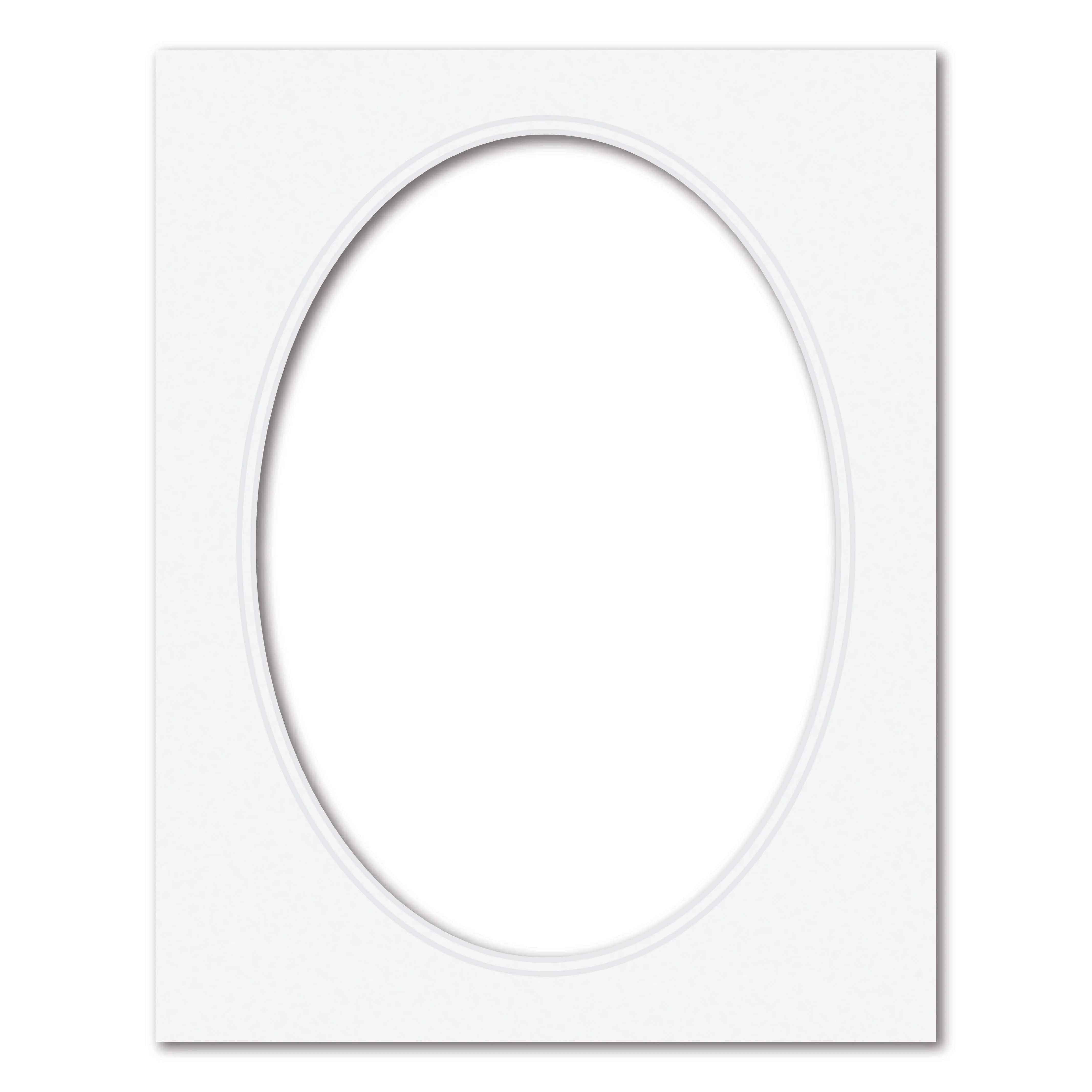 Ultimate White Double Acid-Free Oval Mat Board - Image 11