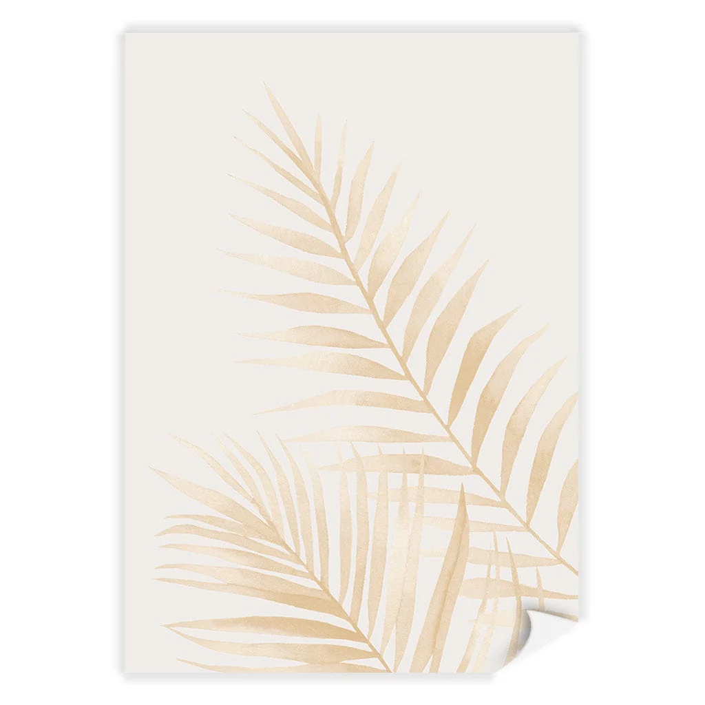 Watercolour Palm Leaves Beige Wall Art Print - Image 26
