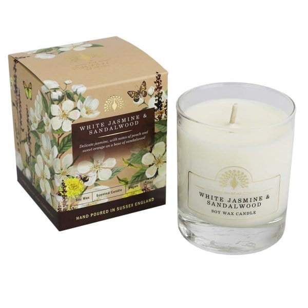 White Jasmine and Sandalwood Scented Candle - Image 2