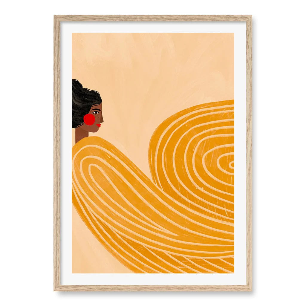 Woman In Yellow Stripes Modern Wall Art Print by Bea Muller - Image 12