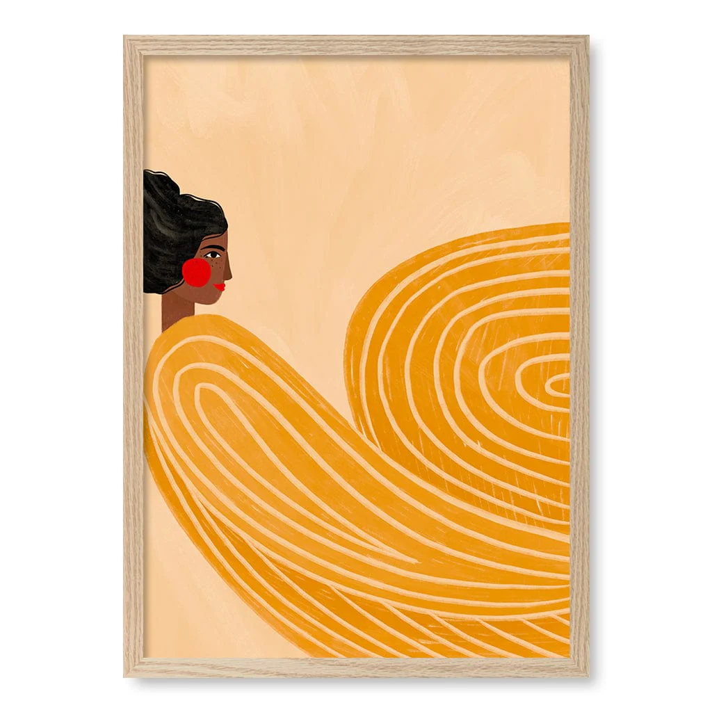 Woman In Yellow Stripes Modern Wall Art Print by Bea Muller - Image 18