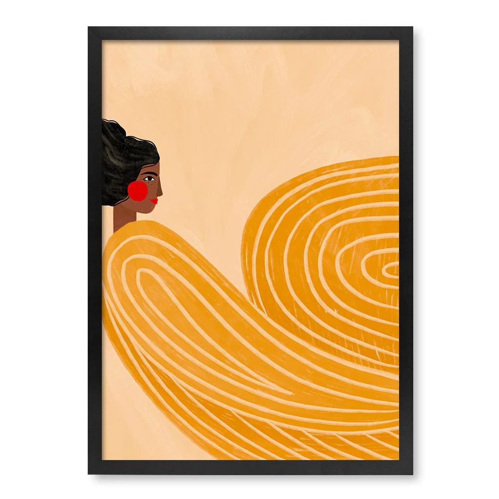 Woman In Yellow Stripes Modern Wall Art Print by Bea Muller - Image 20