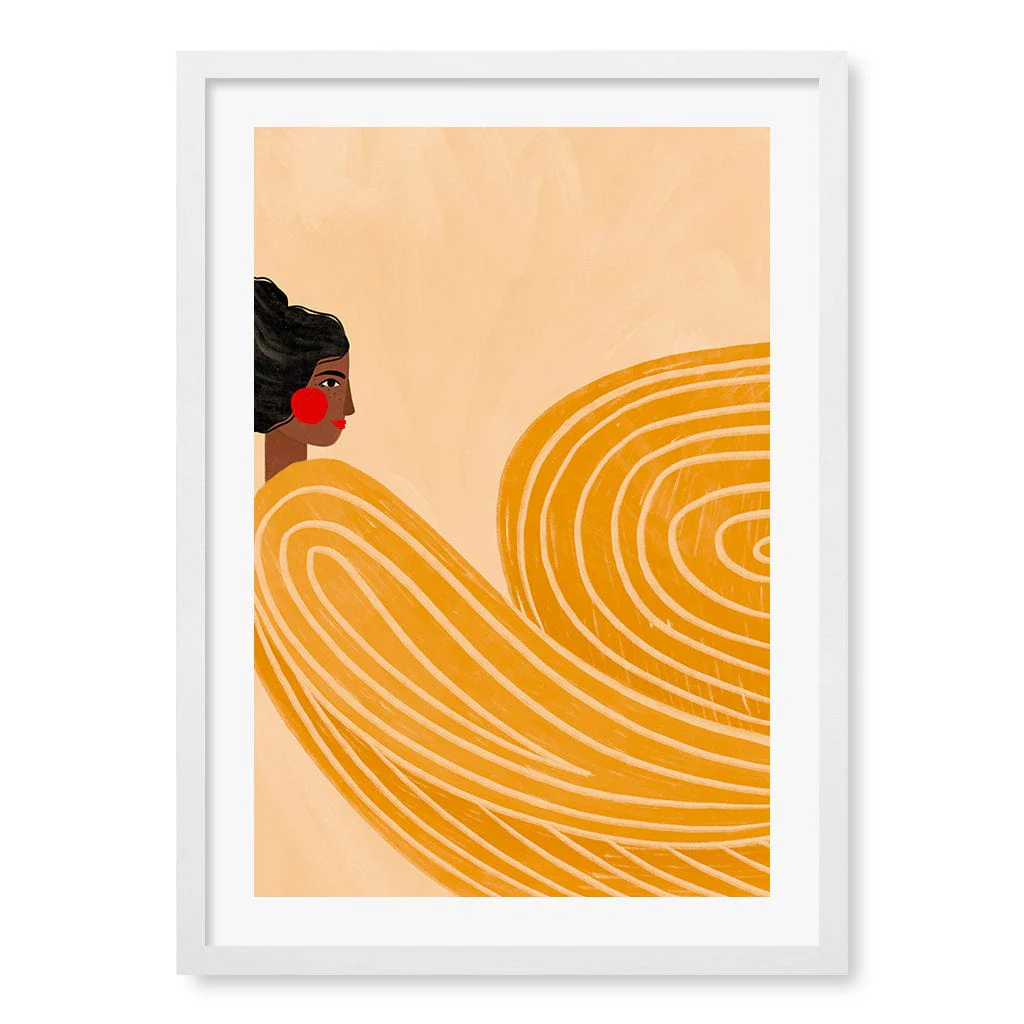 Woman In Yellow Stripes Modern Wall Art Print by Bea Muller - Image 22