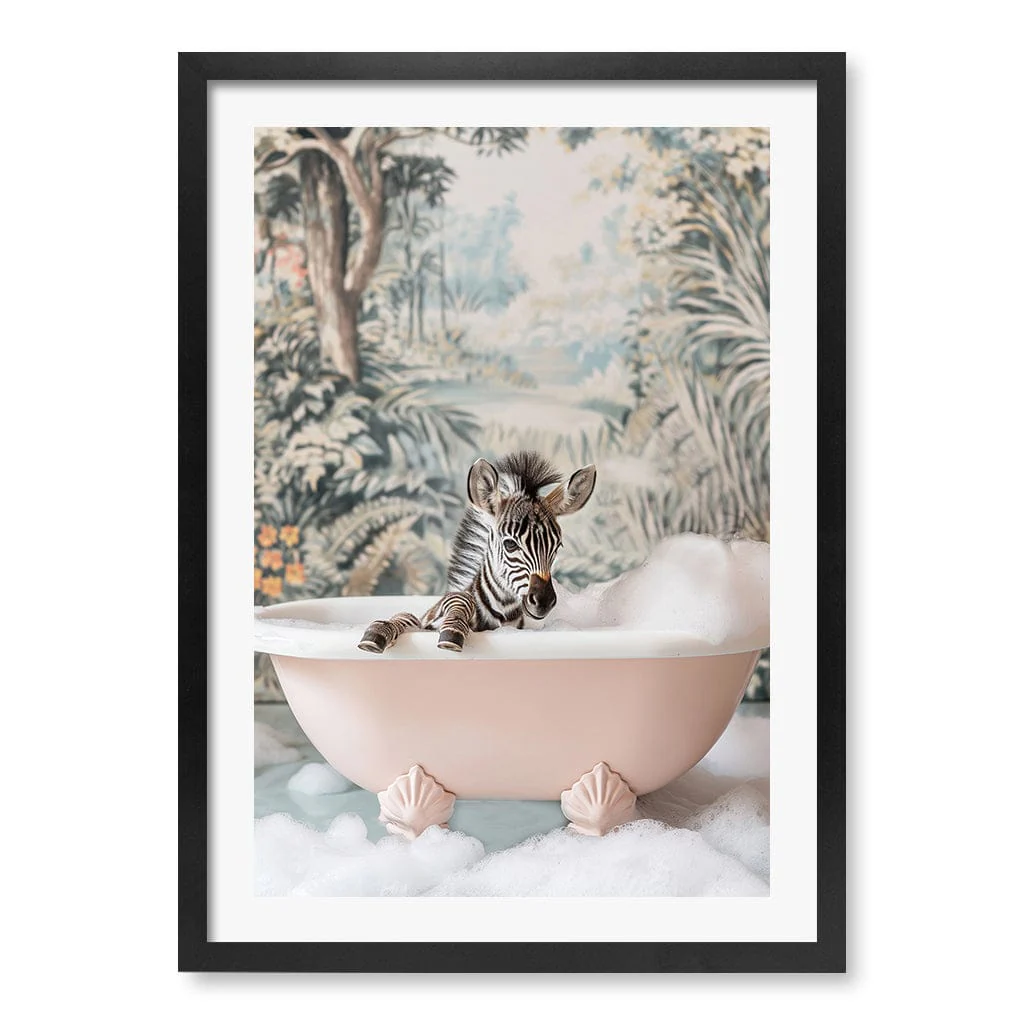 Zebra Bath Time Wall Art Print by Niky Rahner - Image 8