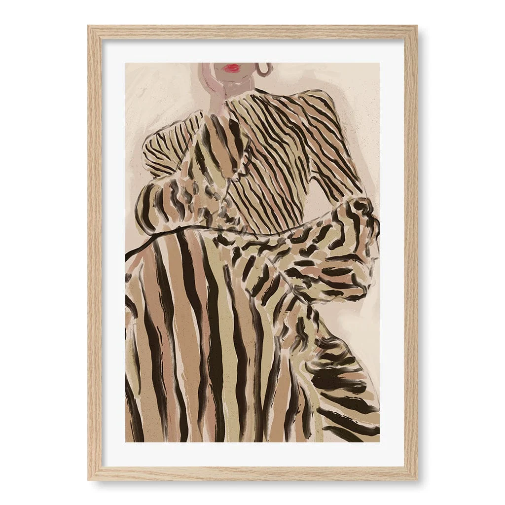 Zebra Elegance Modern Wall Art Print by Treechild